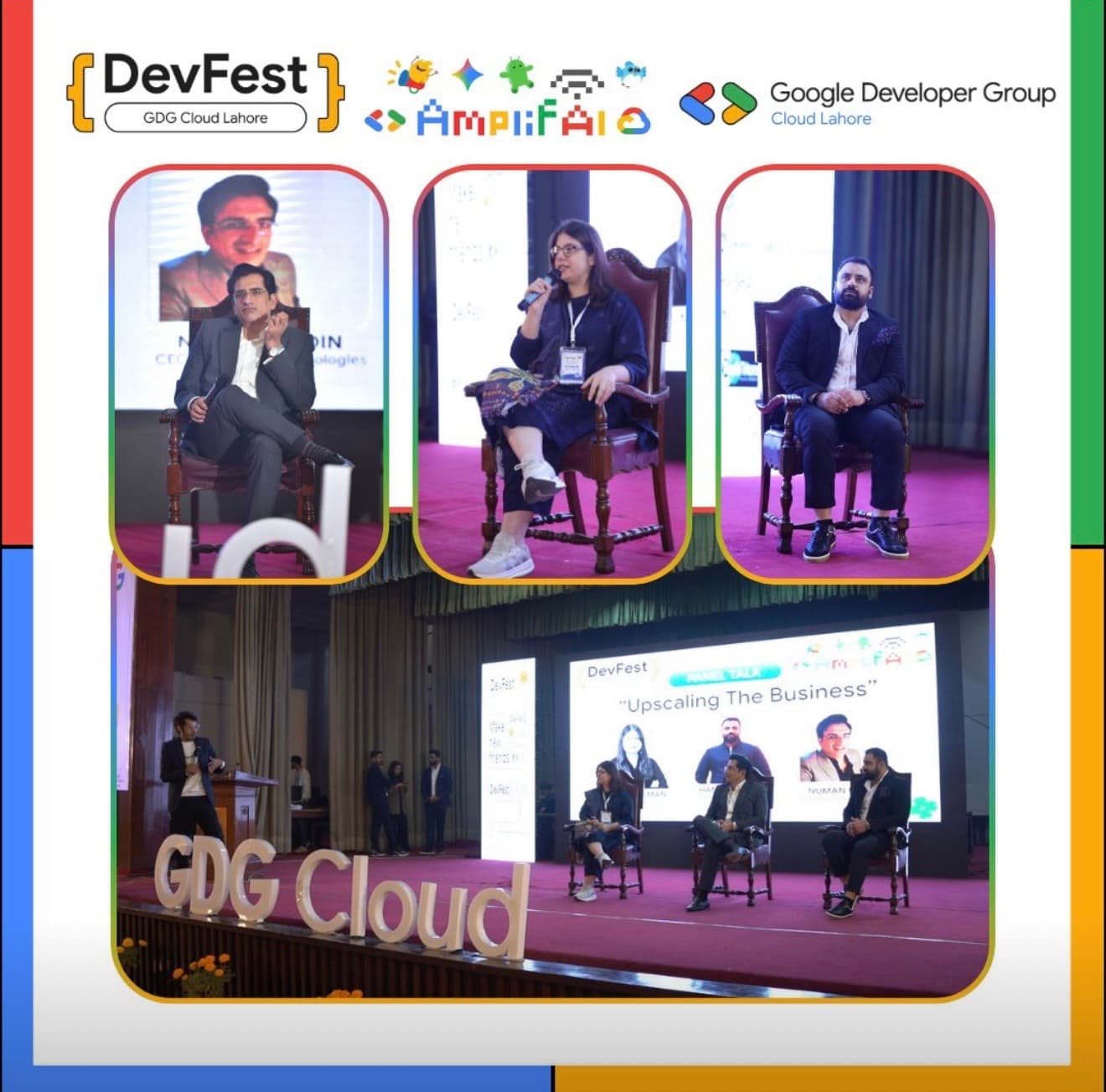 The panel and the hall at DevFest AmplifAI 2025