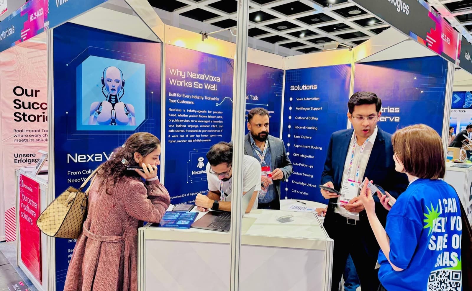 Visitors at the NexaVoxa stand on the GITEX Europe floor
