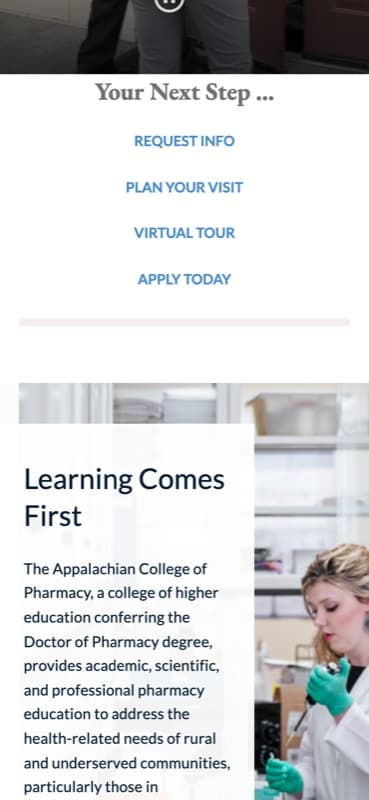 Appalachian College of Pharmacy on a phone