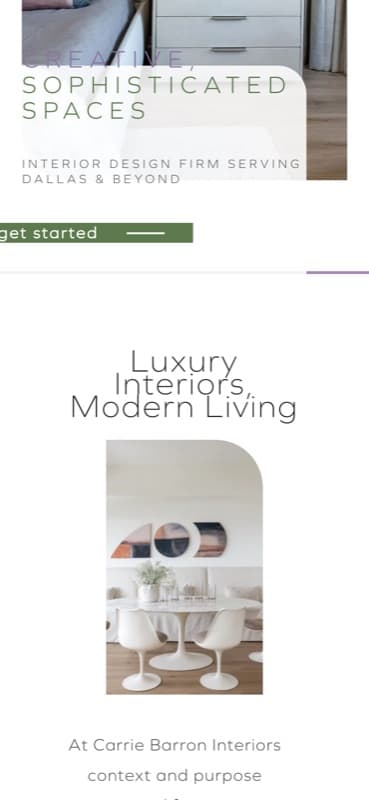 Carrie Barron Interiors on a phone