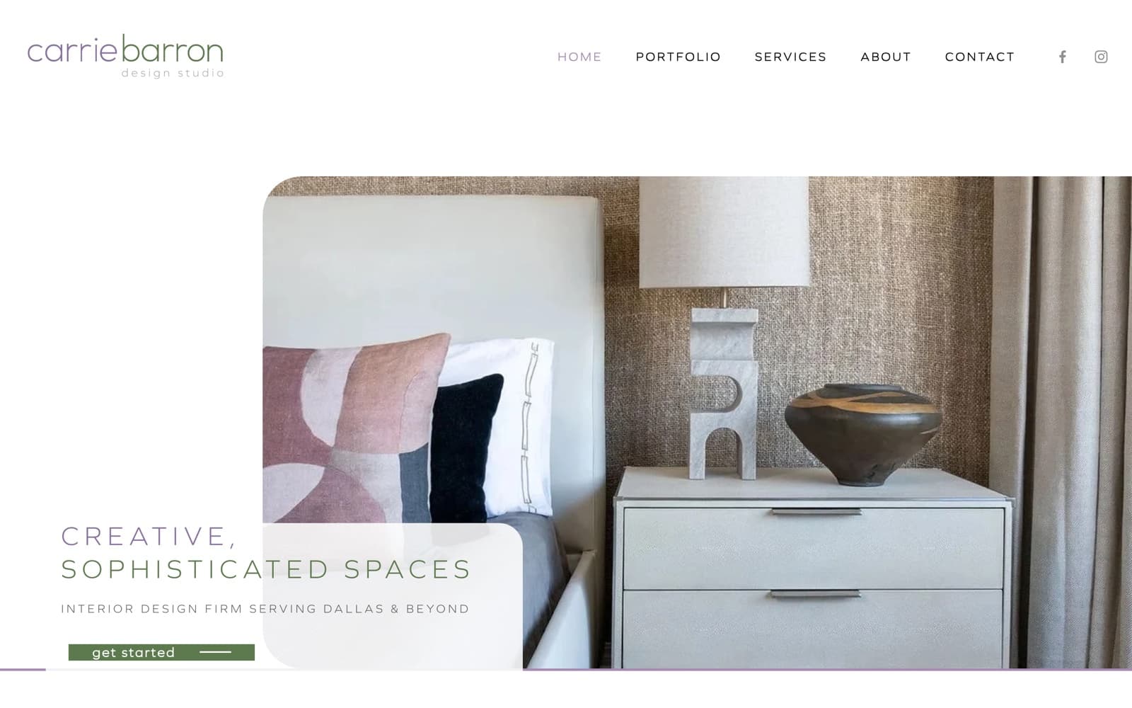 Carrie Barron Interiors: Home hero with shaped mask