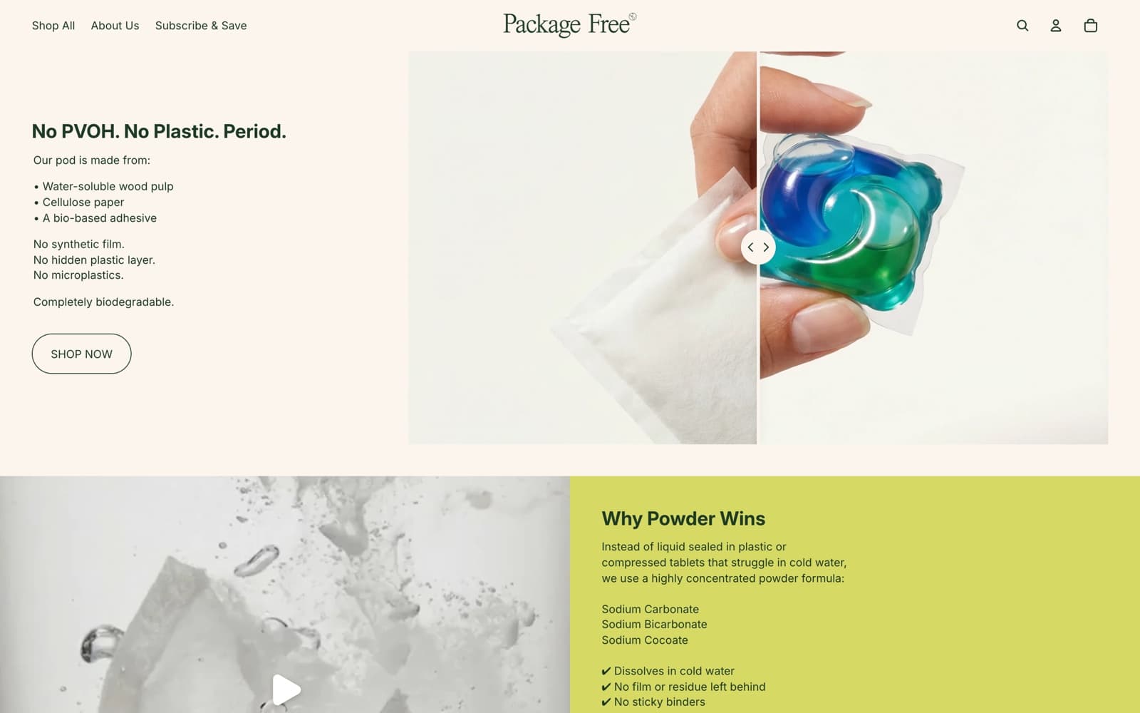Package Free: Pod materials