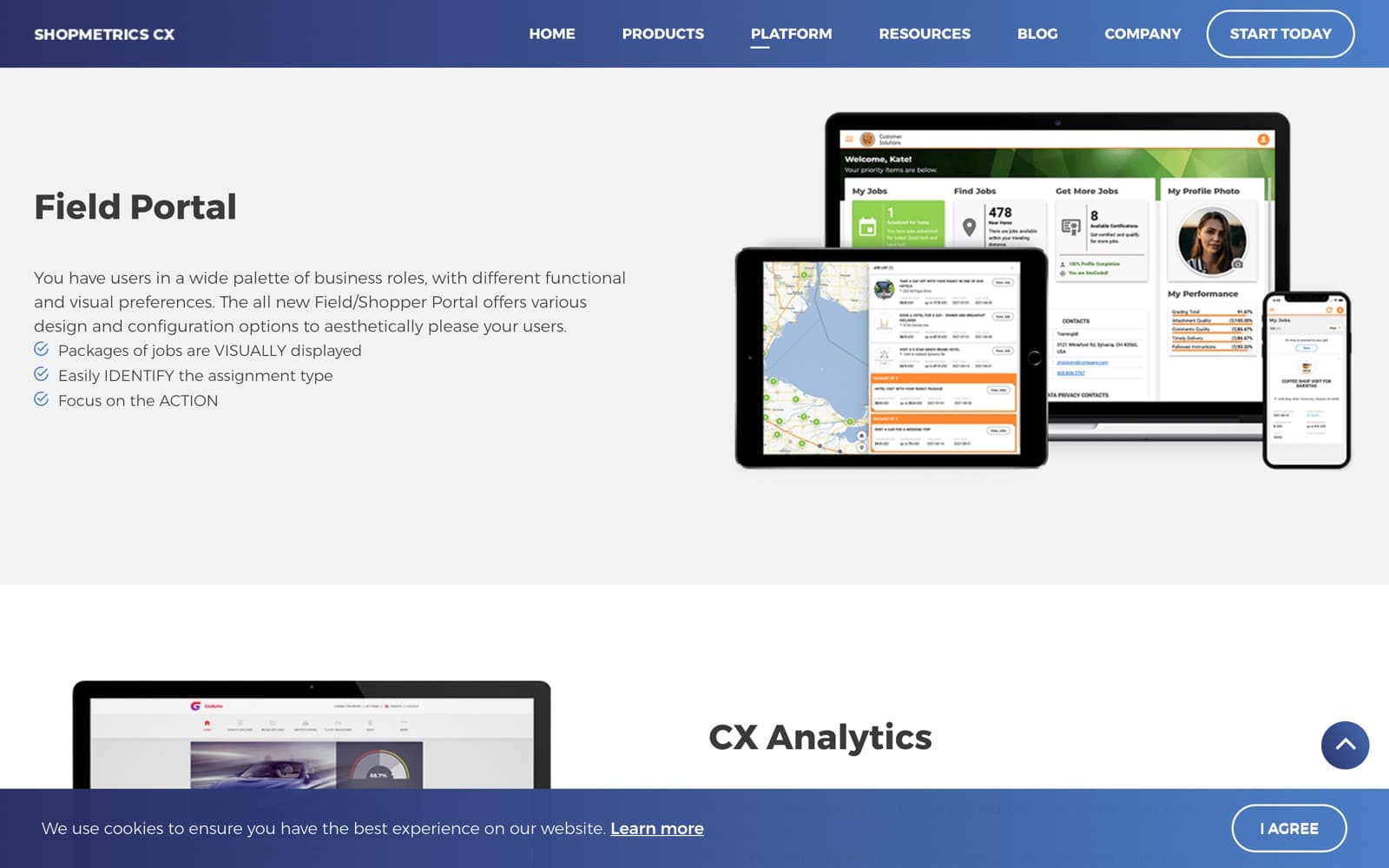 Shopmetrics: Field Portal across devices