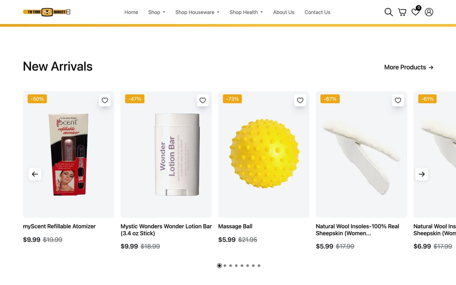 TVTimeDirect: New arrivals carousel