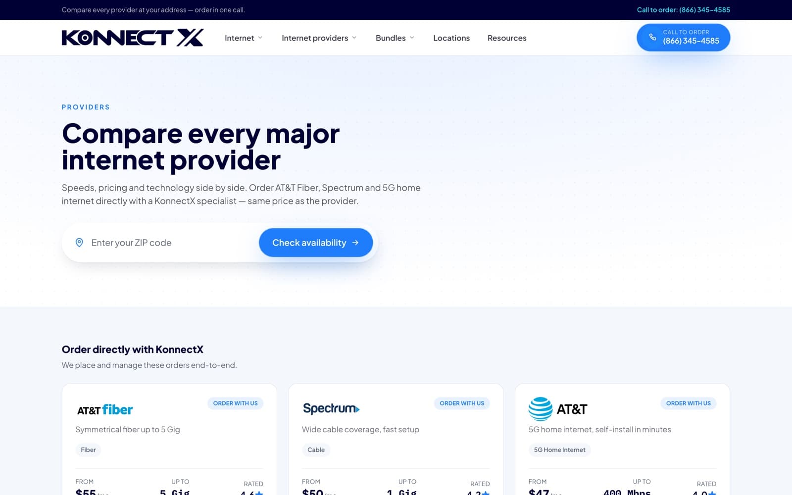 The KonnectX providers page
