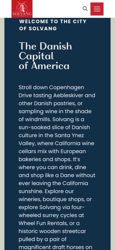 Solvang USA on a phone