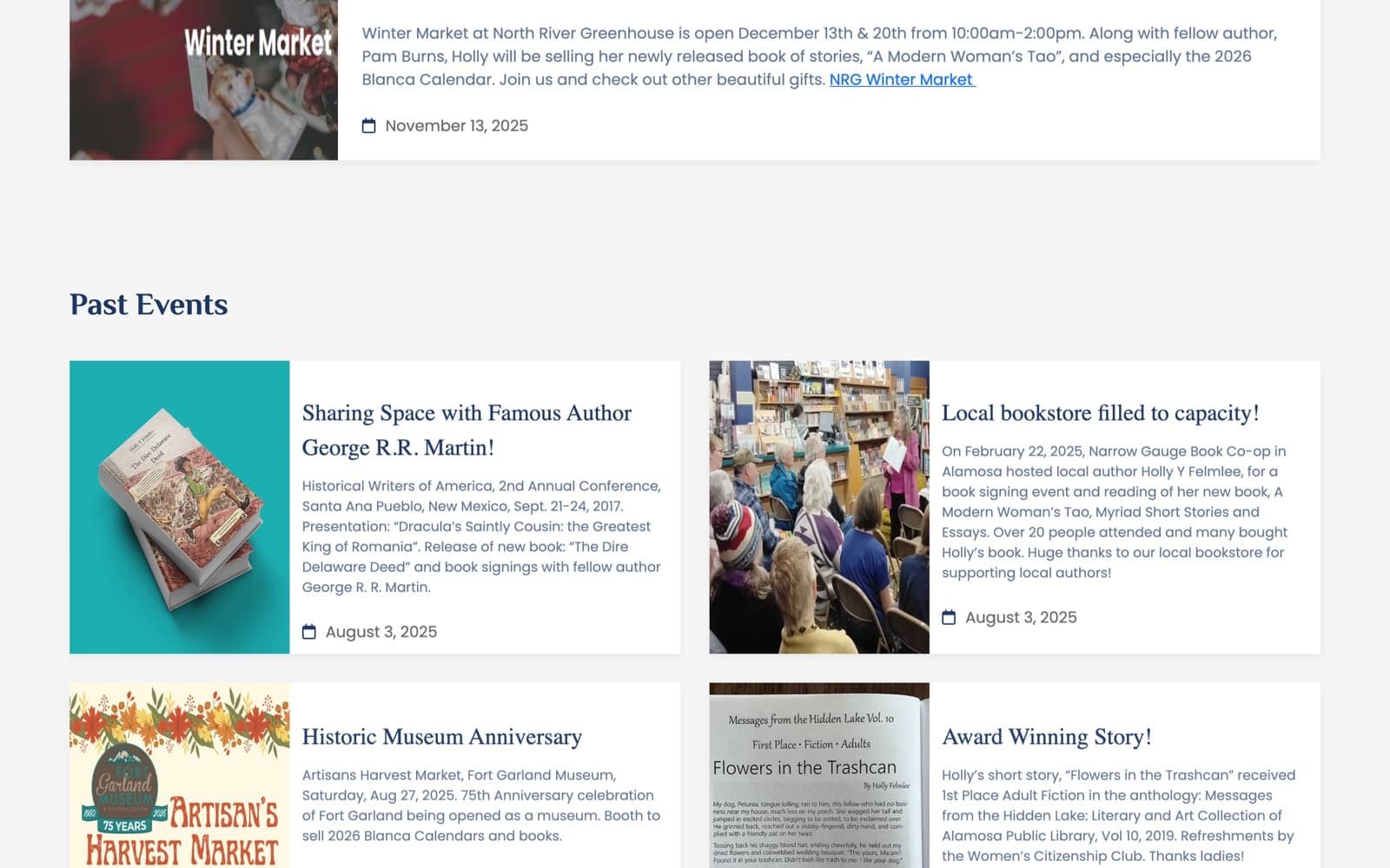 Holly Y Felmlee: Events archive, upcoming above past
