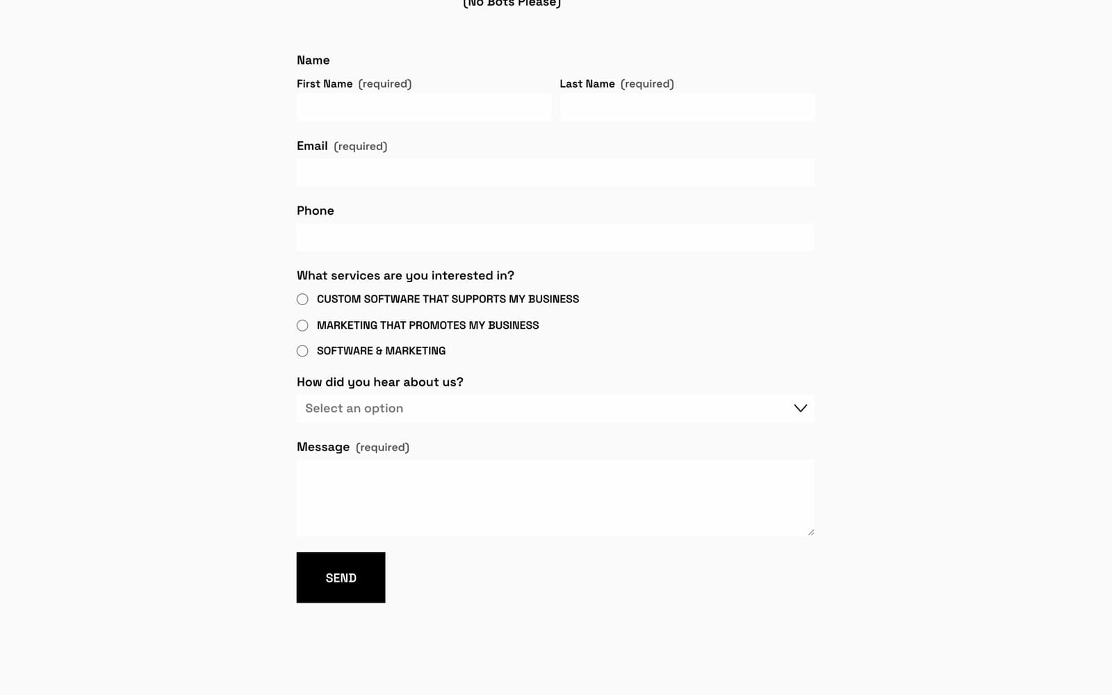 Mason Hills Digital: Routing enquiry form