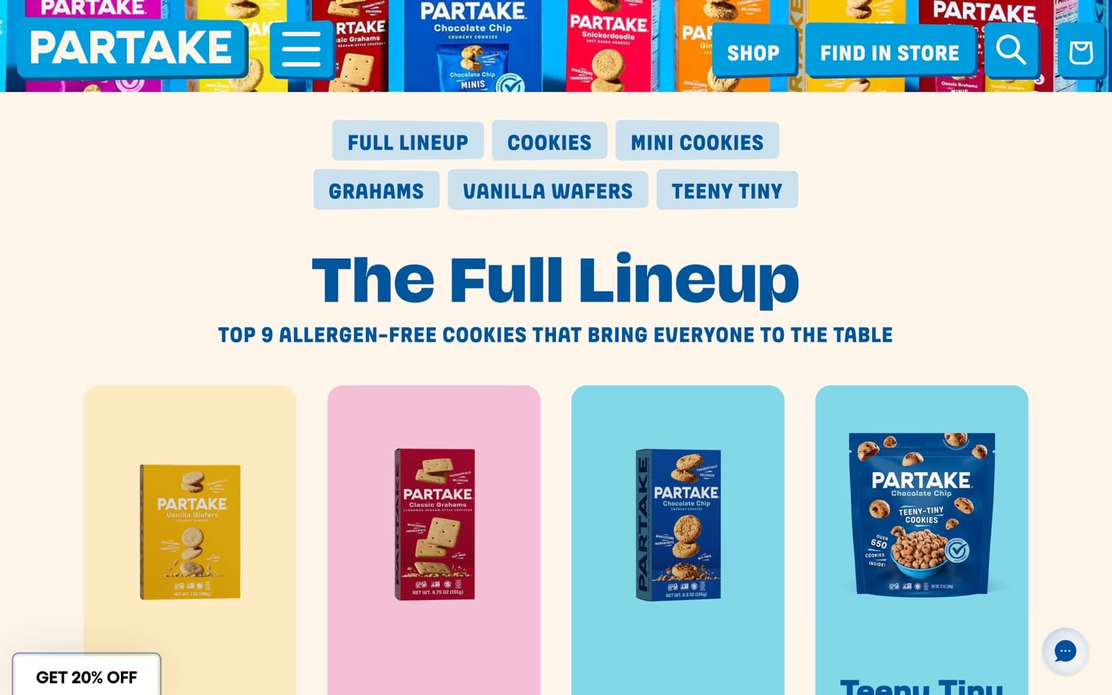 Partake Foods: Format rail and full lineup