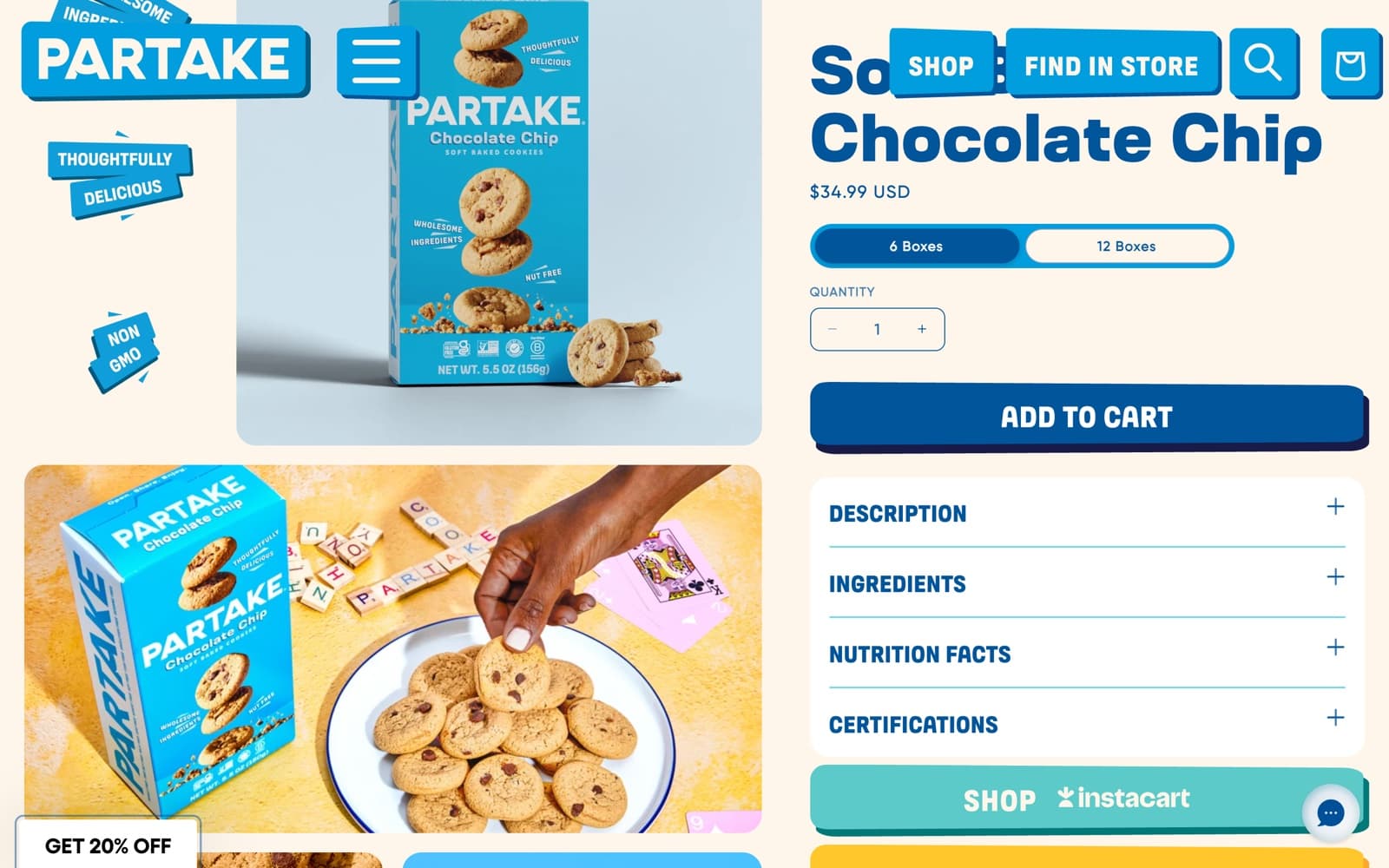 Partake Foods: Product page and metafield accordions