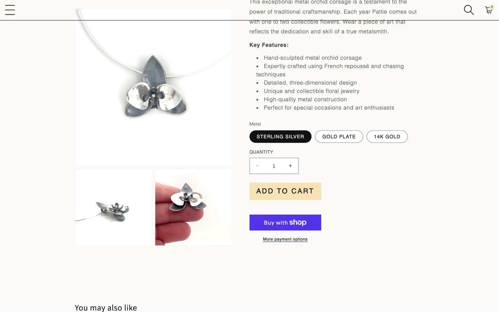 Pattie Parkhurst: Product page, metal pills and cart