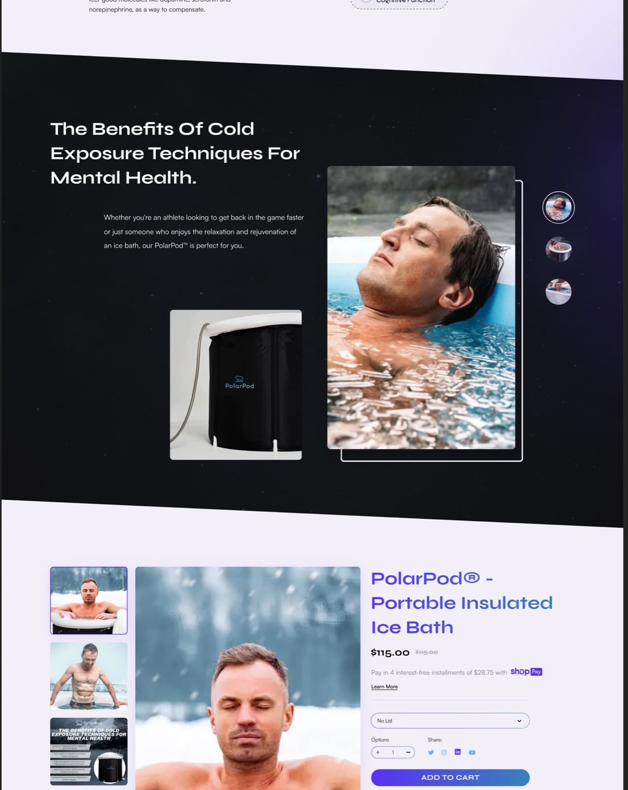 PolarPod: the product and benefits pages